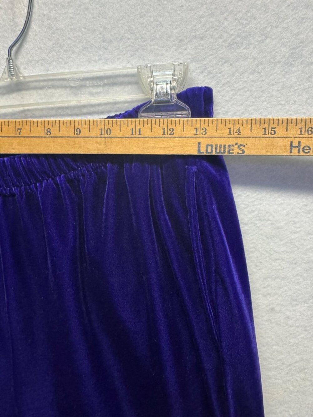 Vintage Diane von Fürstenberg Purple Velvet Elastic Waist Pants M - Picture 4 of 8
